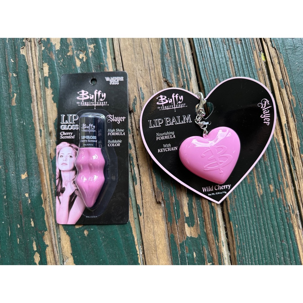 Buffy the Vampire Slayer Lip Gloss & Lip Balm Keychain Set Wild Cherry Scented